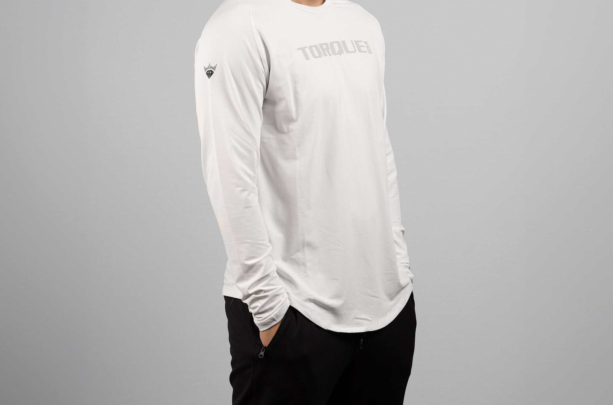 Torque x Royalty - Performance Long Sleeve - White