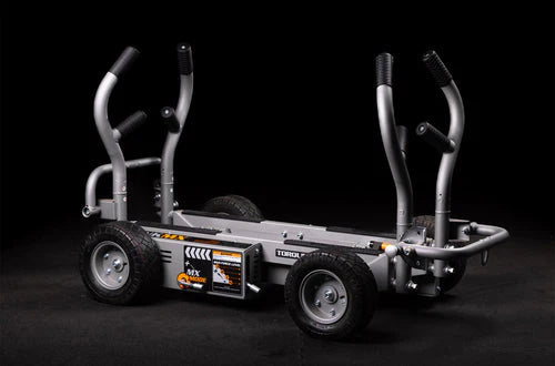 Torque Fitness Tank MX, push sled with curved frame and training handles on black background.