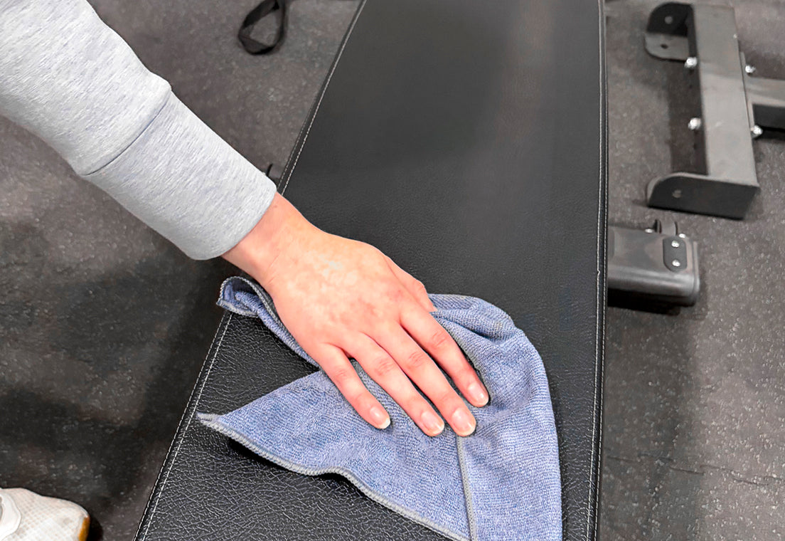 Minute 2: Remove sweat before it settles into upholstery.