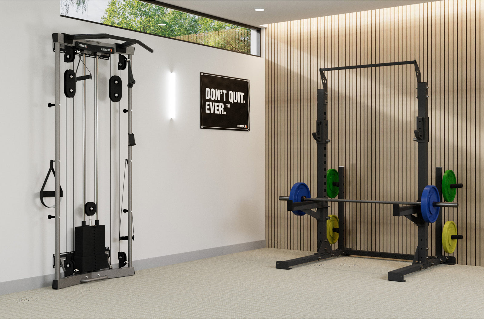 Home Gym Fold Up Adjustable Weight Racks Torque Fitness