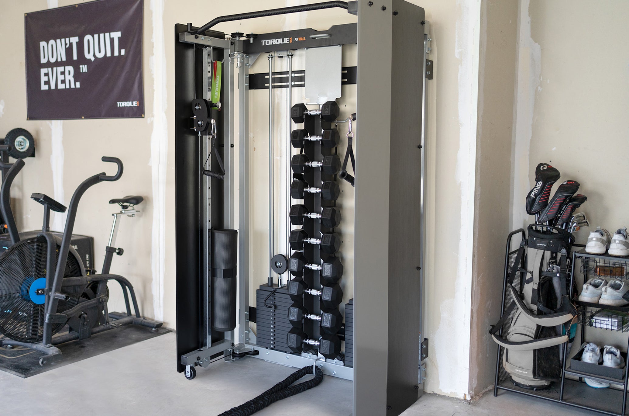 Wall-Mounted F9 Fold-Away Functional Trainer