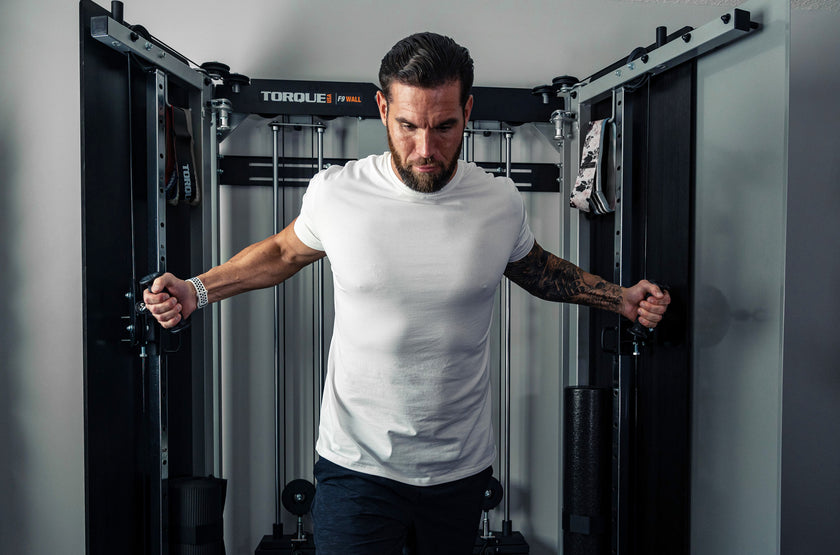 Torque Fitness Free-Standing F9 Fold-Away Functional Trainer, free-standing fold-away functional trainer with cable system product view.