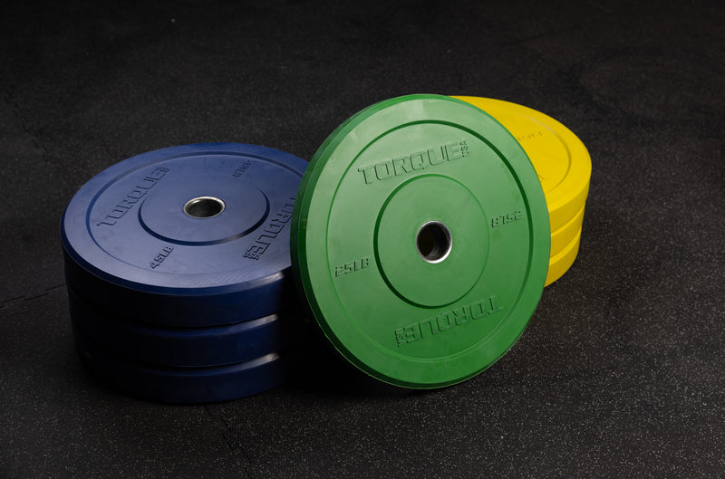 X-GYM Colored Bumper Plate Pairs - $1/LB