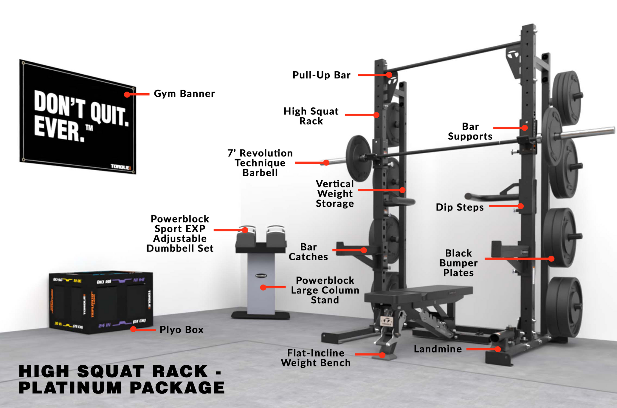 High Squat Rack - Platinum Home Gym Package