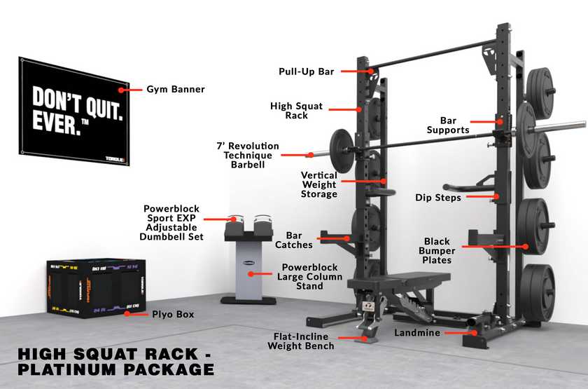 High Squat Rack - Platinum Home Gym Package