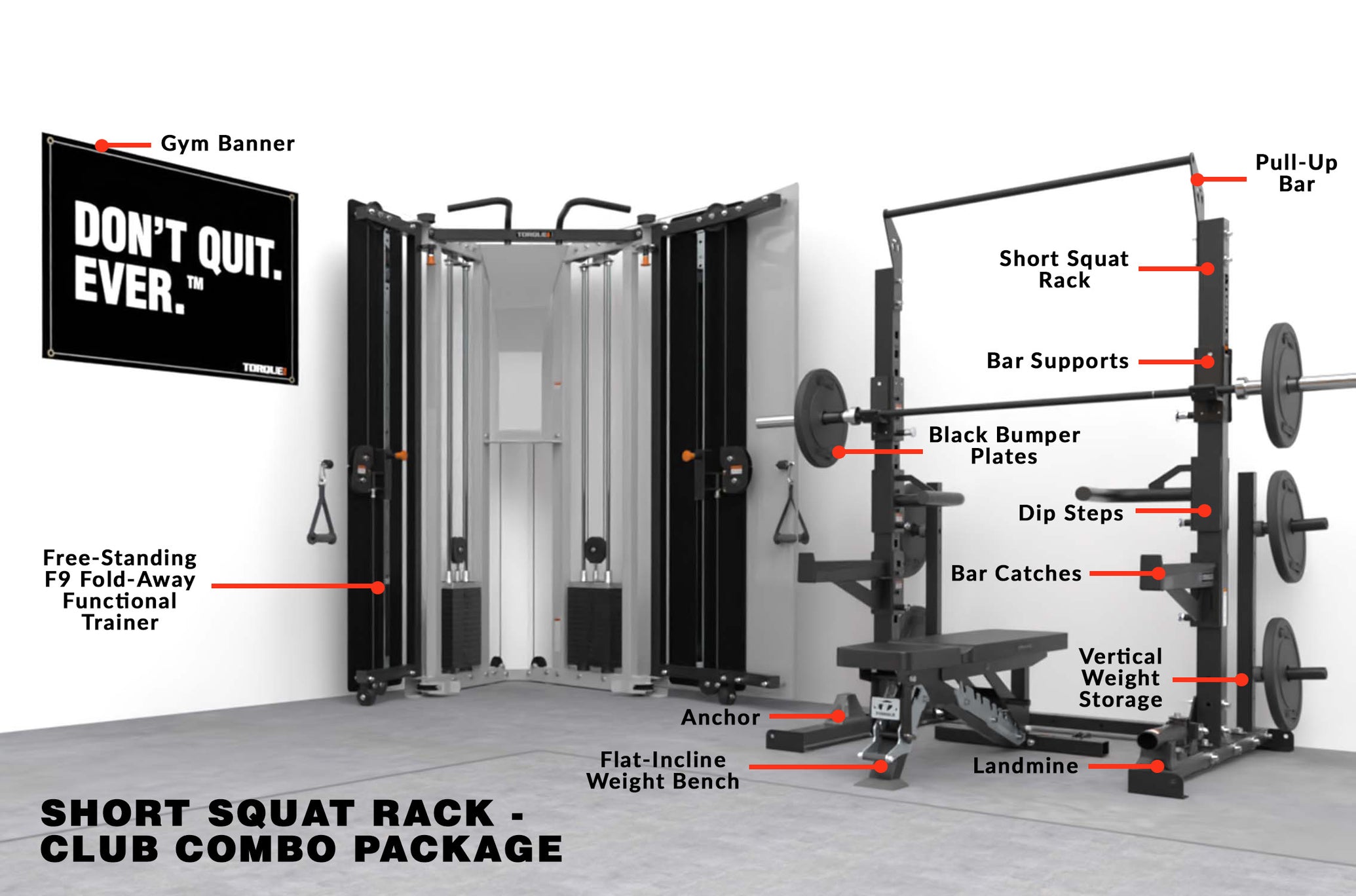 Short Squat Rack Club Combo Package