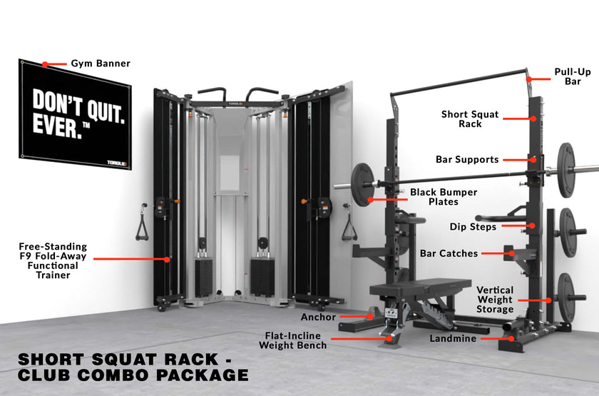 Short Squat Rack - Club Combo Package - Torque Fitness