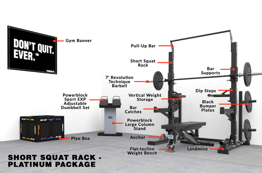 Short Squat Rack - Platinum Home Gym Package