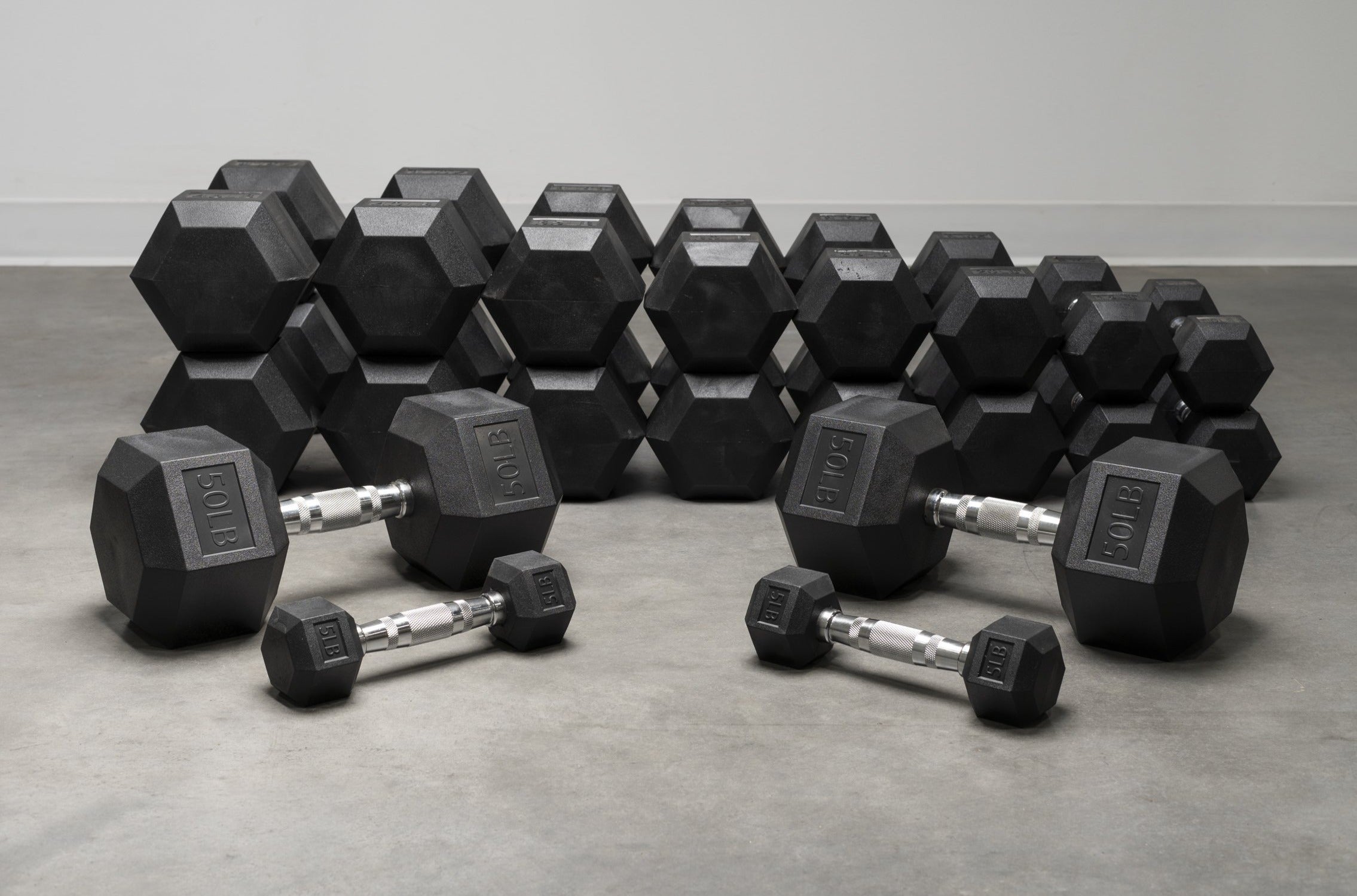 Rubber Hex Dumbbell Sets – Torque Fitness