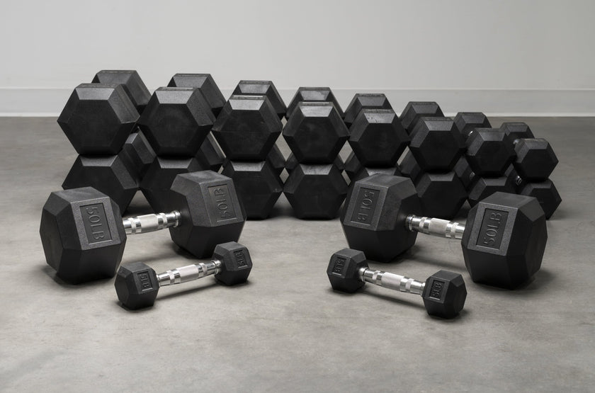Rubber Hex Dumbbell Sets - Torque Fitness