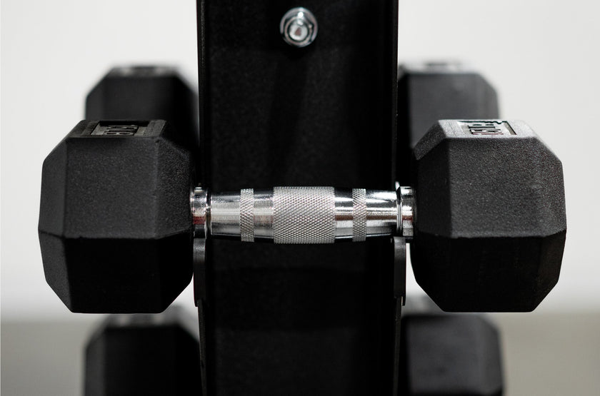 Close Up Of Dumbbell On Rack