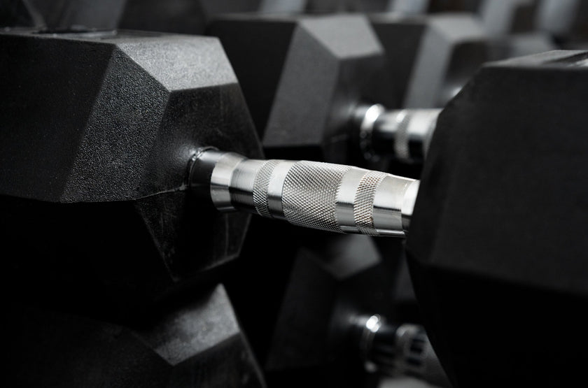 Close Up Of Torque Rubber Hex Dumbbell