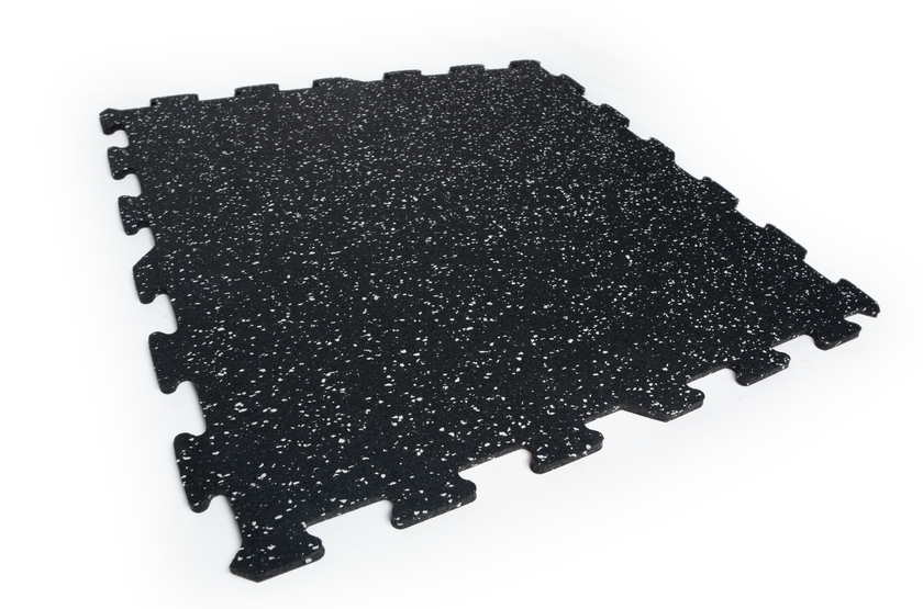 Ecore Athletic 23&quot;x 23&quot; 10% Gray Fleck Interlocking Rubber Tiles