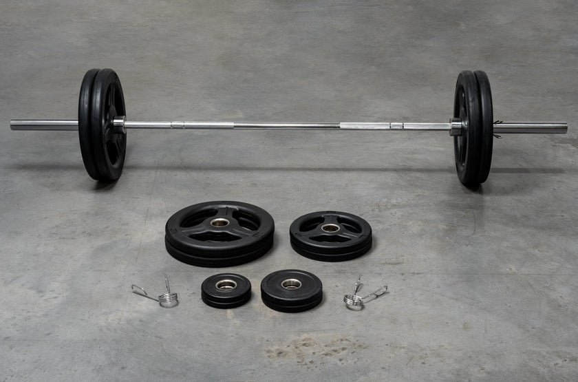 7&#39; Home Gym Bar and Grip Plate Package