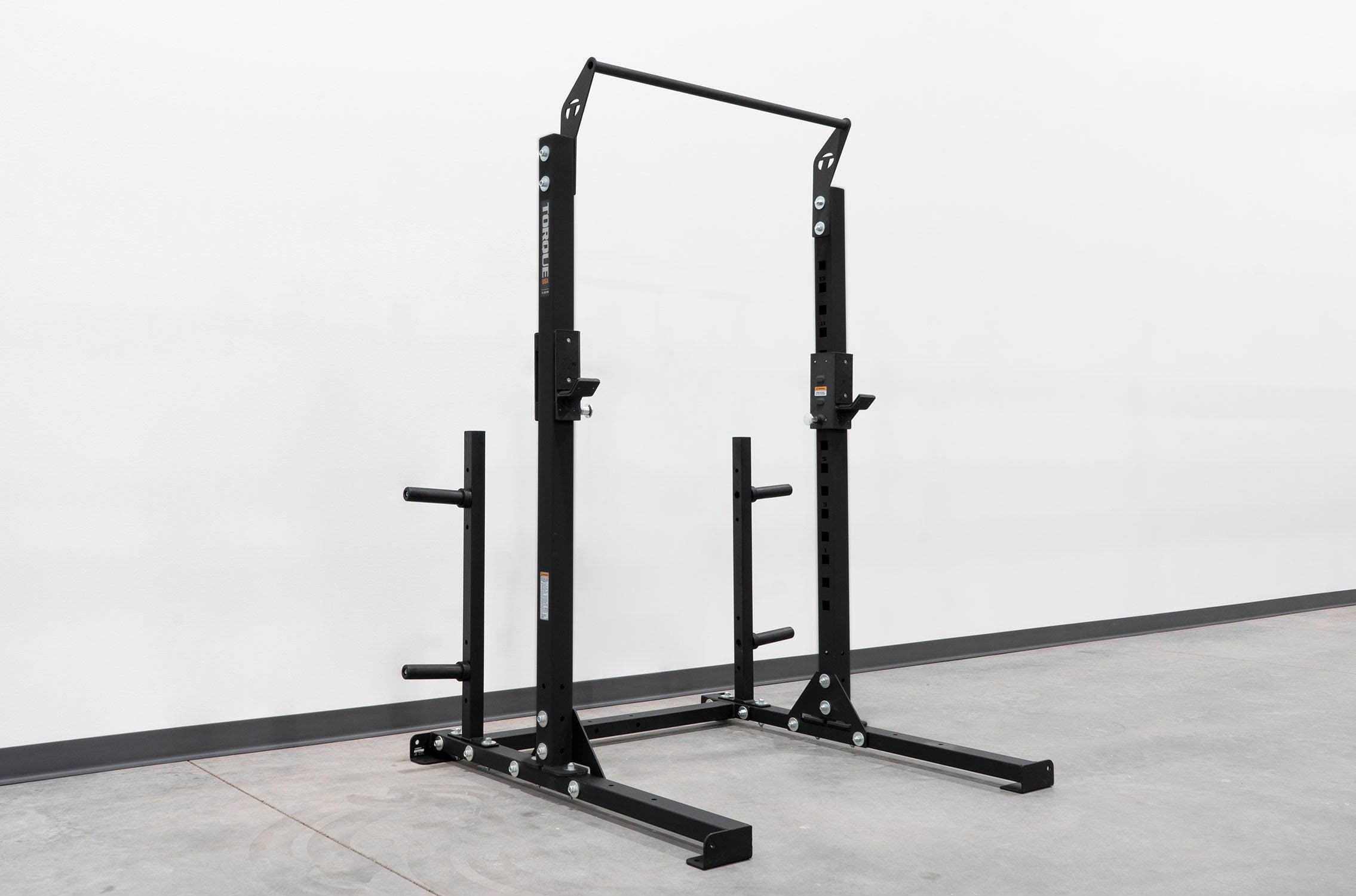 Short Squat Rack with Vertical Weight Storage Pair Torque Fitness