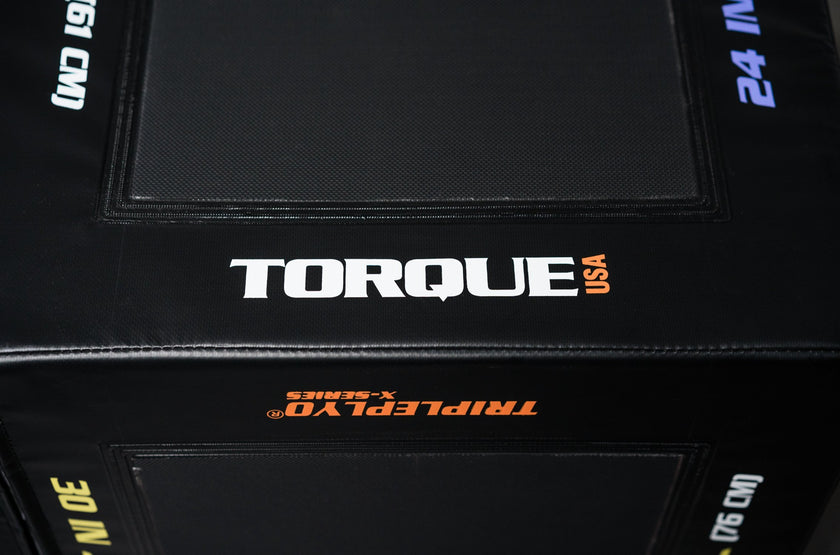 Close Up Of Torque Fitness Plyo Box With Logos